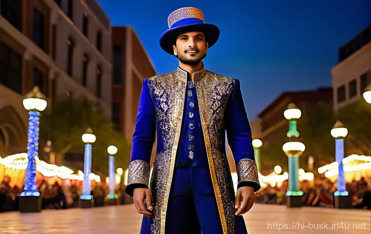 거리공연을 위한 의상 디자인 아이디어 - Prompt 1: The Luminous Street Magician** 거리공연을 위한 의상 디자인 아이디어 - Prompt 1: The Luminous Street Magician**